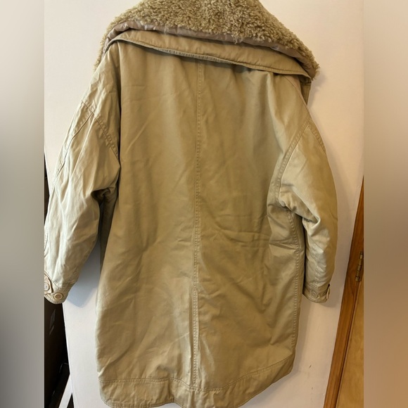 NWT ASOS Khaki Sherpa Collar Midi Parka - Picture 7 of 7